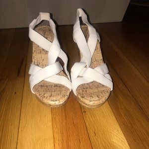 White and Tan Wedges